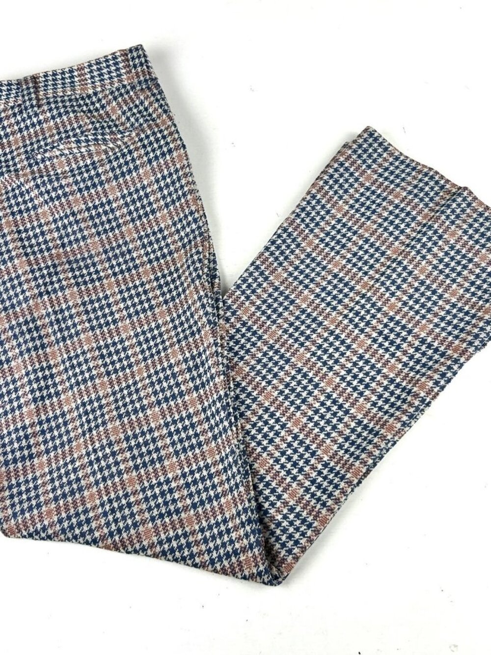 Kings Road Vintage 70s Houndstooth Dress Pants 34 Short Golf Bell Bottom